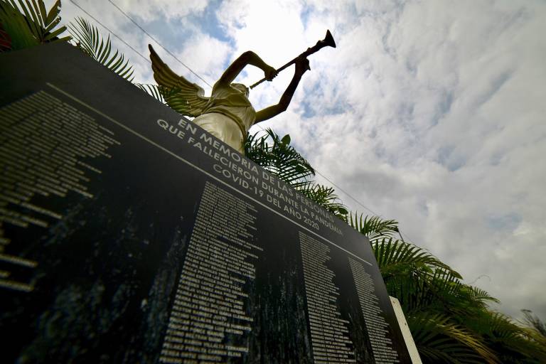 $!Fotografía del 15 de febrero de 2022 que muestra un mural en homenaje a las personas fallecidas por covid-19 en 2020, en Guayaquil (Ecuador).