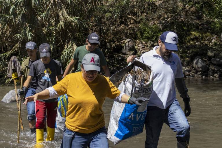 $!Com parte del proyecto Galápagos Guardians también se realizan mingas en las riveras de los ríos.