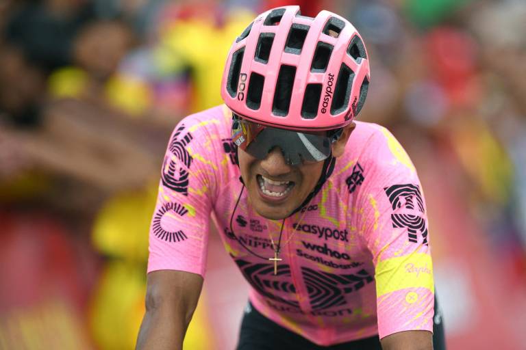 $!Fotografía de Richard Carapaz del equipo EF Education tomada después de que cruzó la meta en segundo lugar al final de la etapa 9 de La Vuelta a España.