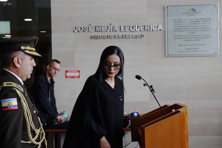 $!Fotografía de la presidenta de la Asamblea, Viviana Veloz, durante su informe semanal.