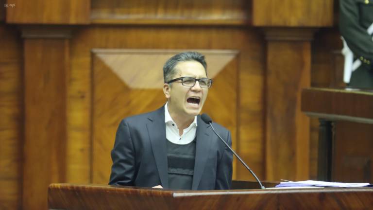 Quito, Ecuador: 17 de julio de 2024.- Wilman Terán, expresidente del Consejo de la Judicatura, durante su comparecencia en la Asamblea Nacional.