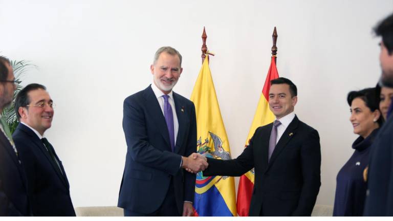 El Rey Felipe VI de España y el presidente Daniel Noboa.