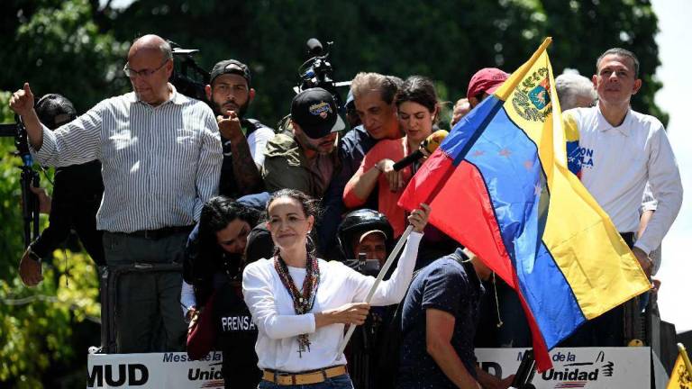 María Corina Machado encabezó una manifestación en contra de la reelección de Nicolás Maduro