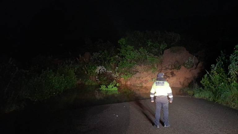 Carretera que une a las provincias de Azuay y El Oro está obstaculizada por un derrumbe