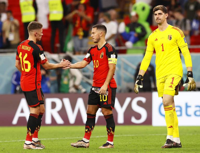 $!Jugadores de Bélgica reaccionan al empate ante Croacia.