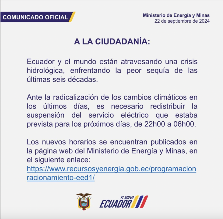 $!El ministerio de Energía y Minas anunció la noche del 22 de septiembre los nuevos cortes de luz.