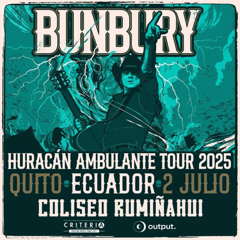 $!Bunbury regresará a Ecuador en el 2025 con su gira 'Huracán ambulante'