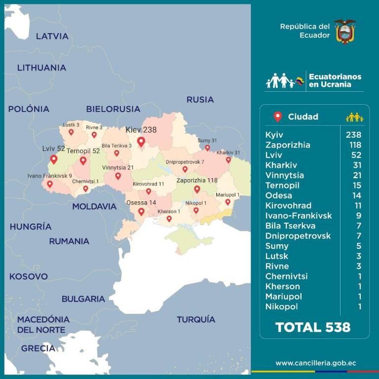 $!El presidente Lasso pide diálogo y diplomacia en la crisis de Ucrania; hay 538 ecuatorianos en ese país