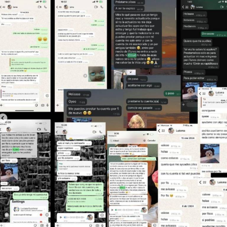 $!Chats expuestos por las víctimas del fotógrafo.