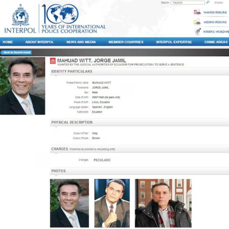 $!Difusión roja de Interpol contra Jamil Mahuad.