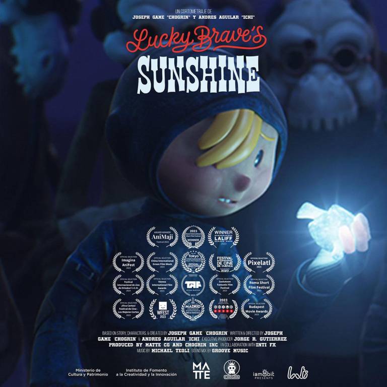 $!Chogrin con uno de los productores de Lucky Brave's Sunshine, artista y Cineasta, Jorge R. Gutierrez (Creador de la serie animada El Tigre y director de la pelicula animada El libro de la vida.).