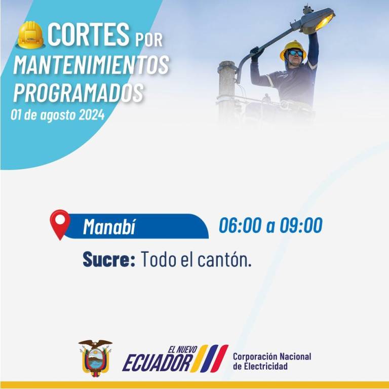 $!Cortes de luz para este 1 de agosto en seis provincias por trabajos de mantenimiento