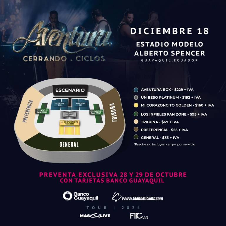 $!Aventura dará un último concierto juntos en Guayaquil, conoce los detalles aquí