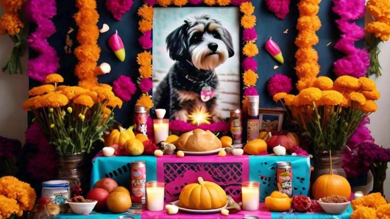 Altar de ofrendas para mascotas.