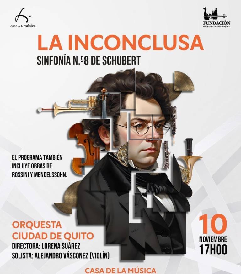 $!Orquesta de Quito presenta este domingo 10 de noviembre la Sinfonía Inconclusa de Schubert