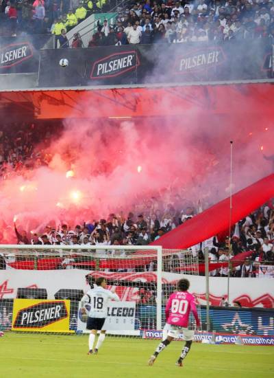 Fotografía que muestra el partido por la final de la Liga Pro del año pasado, entre Liga de Quito e Independiente del Valle.