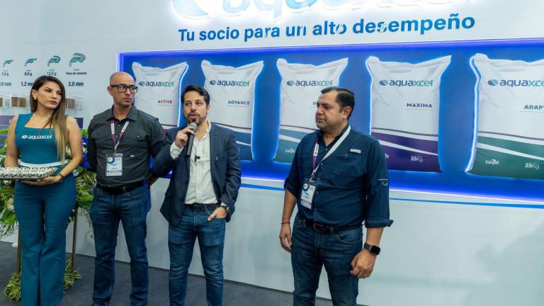 Las cinco nuevas líneas nutricionales de Aquaxcel fueron presentadas durante la AQUAEXPO 2024 de Guayaquil.