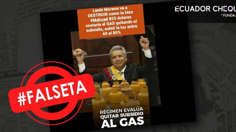 Gobierno de Lenín Moreno no evalúa quitar el subsidio al gas